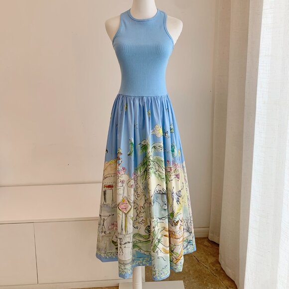 Alemais Anouk Sky Blue Mid-Length Dress - Picture 7 of 16